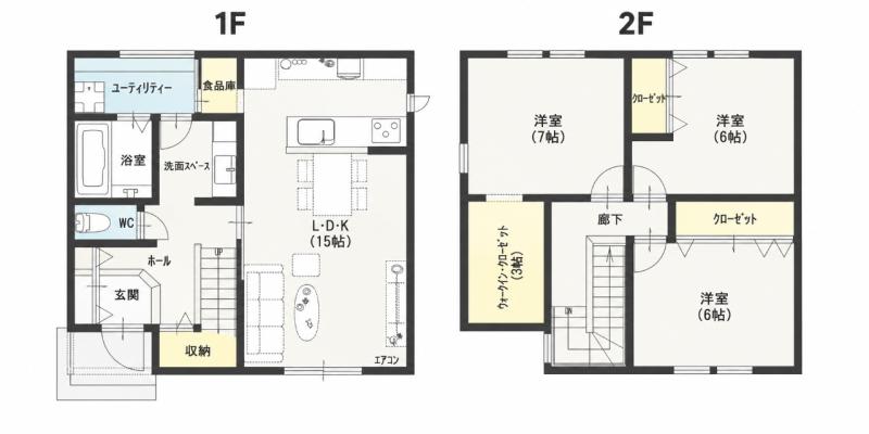 山形市元木2丁目新築戸建て2棟(A棟) 間取り
